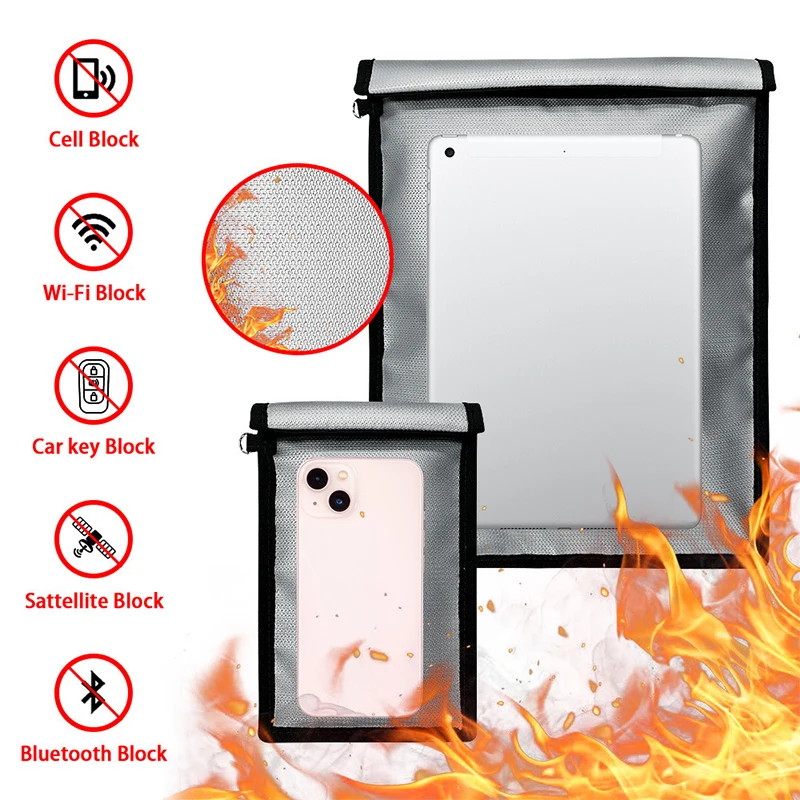 Waterproof Phone Bag - Fireproof Waterproof Faraday Bag Signal Blocker
