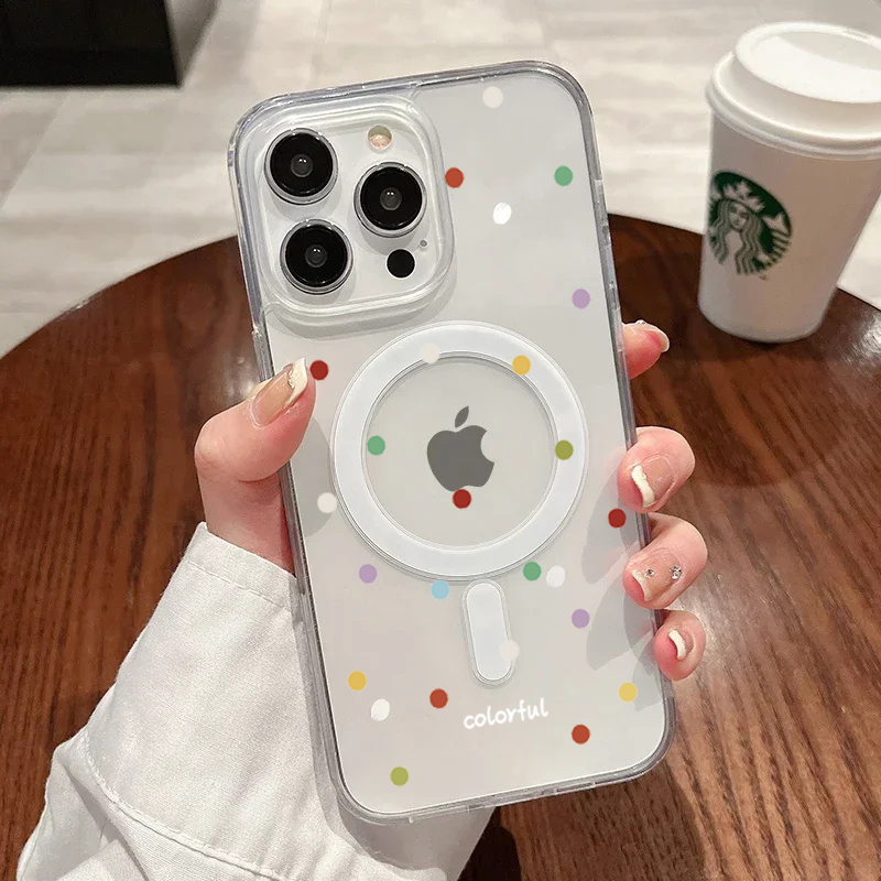 Phone Accessories Magnetic - INS Korean Creative Colored Wave Dots
