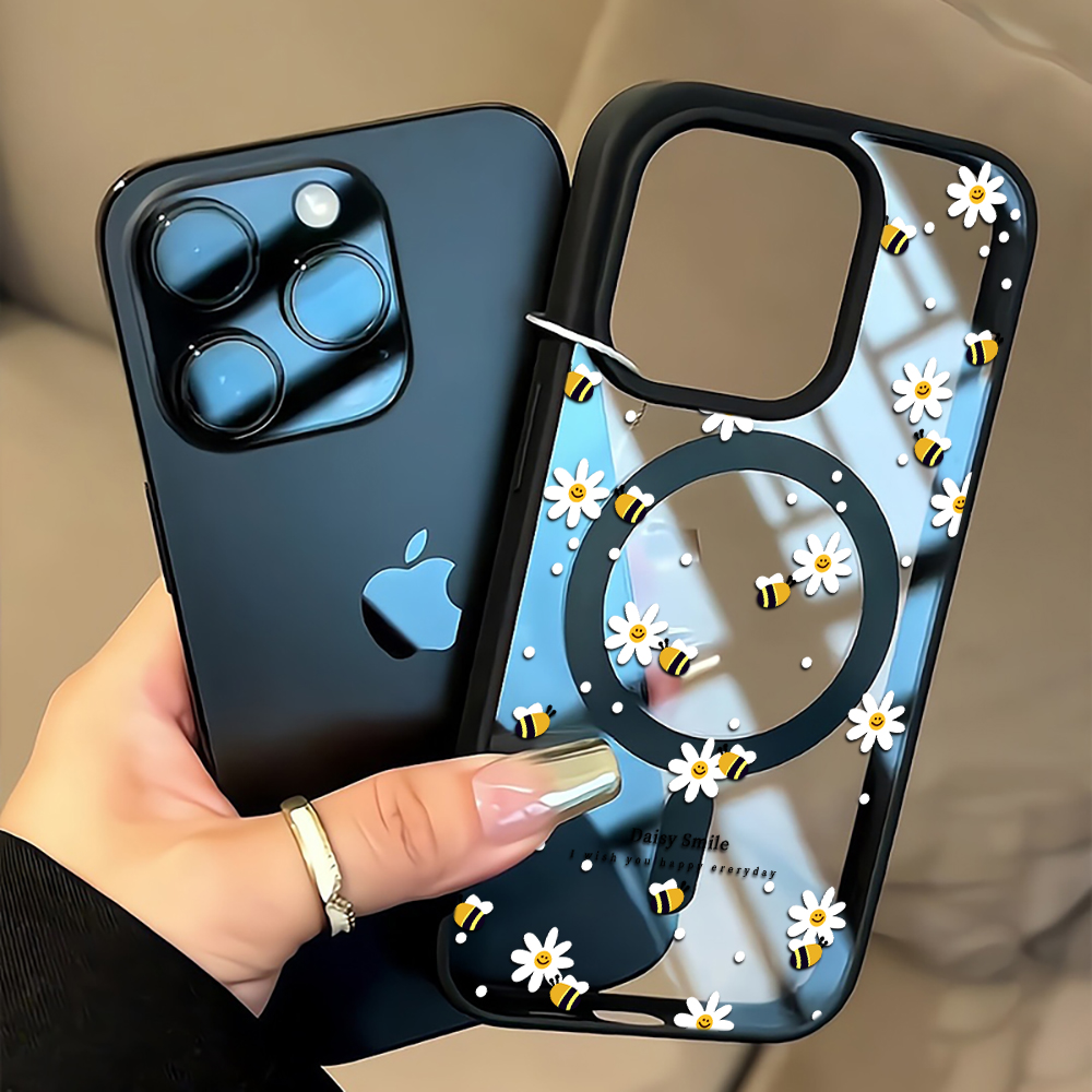 Phone Accessories Magnetic - Fresh Daisy Bee Phone Case For