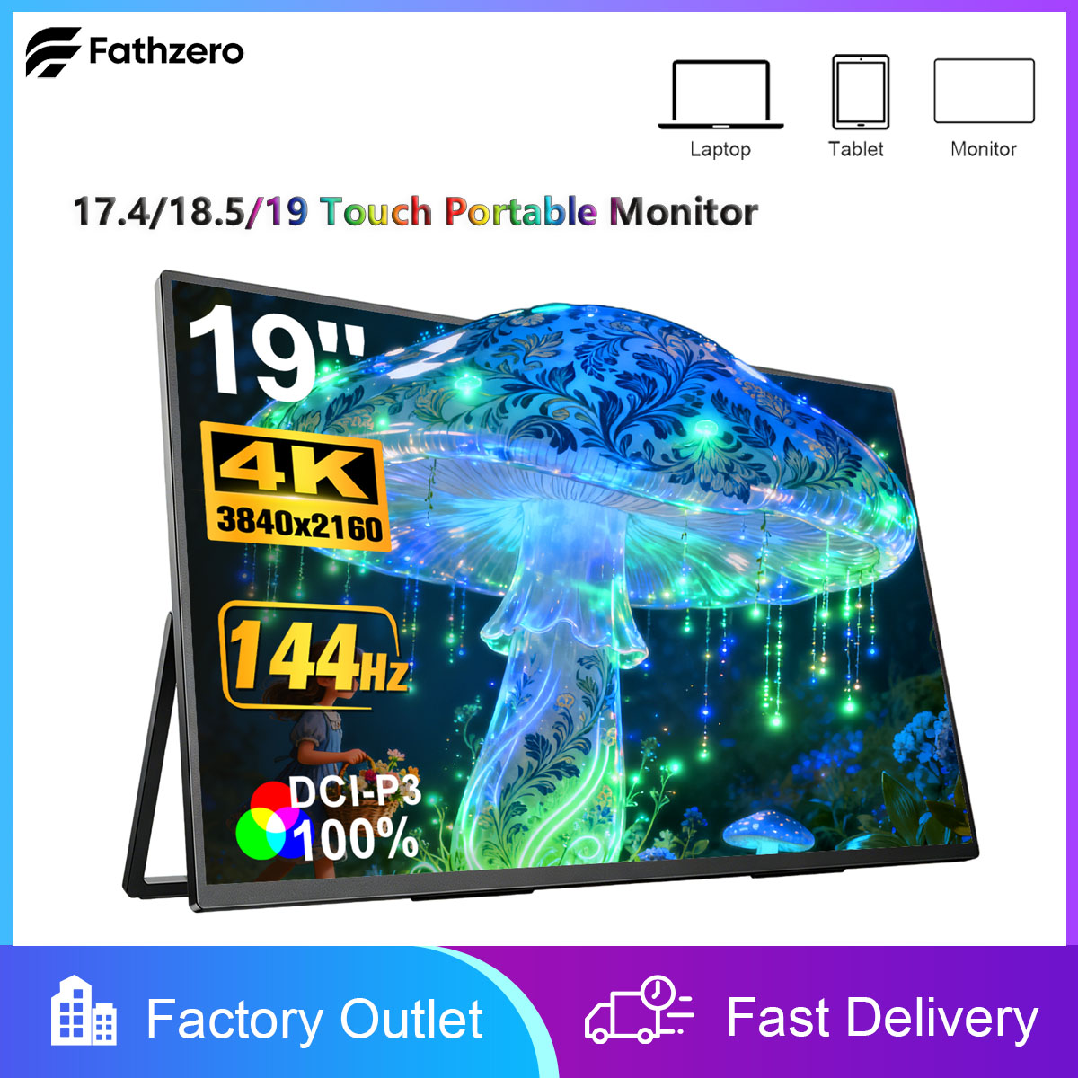 Phone Accessories Display Board - 17.4/18.5/19 Inch Gaming Portable Monitor 4K