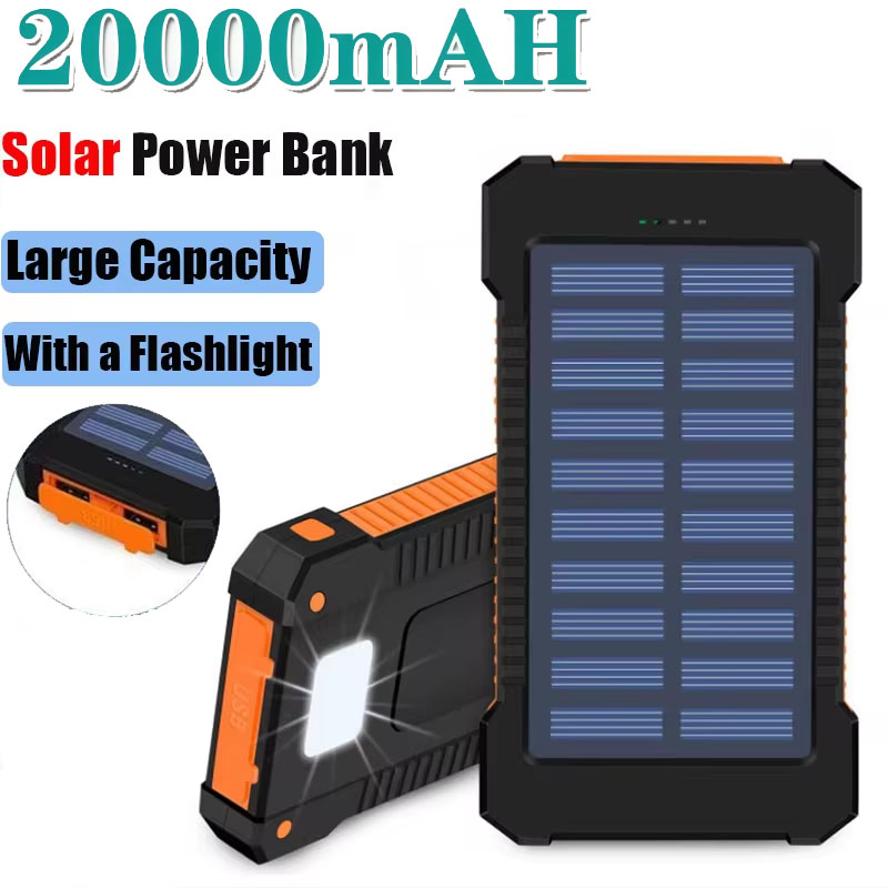 Portable Charger 20000Mah - 20000mAh Solar Power Bank Large Capacity