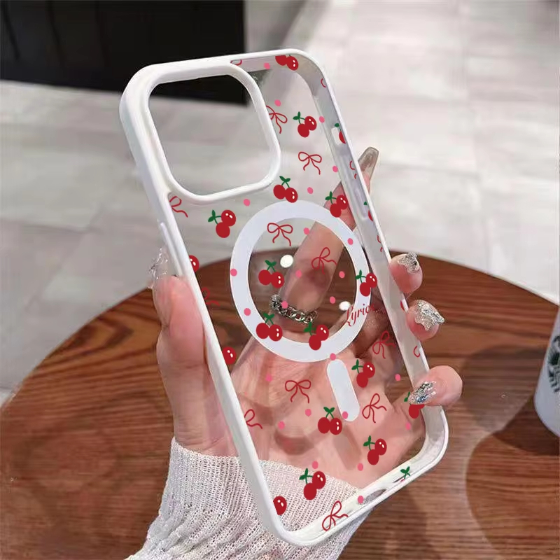 Phone Accessories Magnetic - Red Cherry Printed Magnetic Phone Case