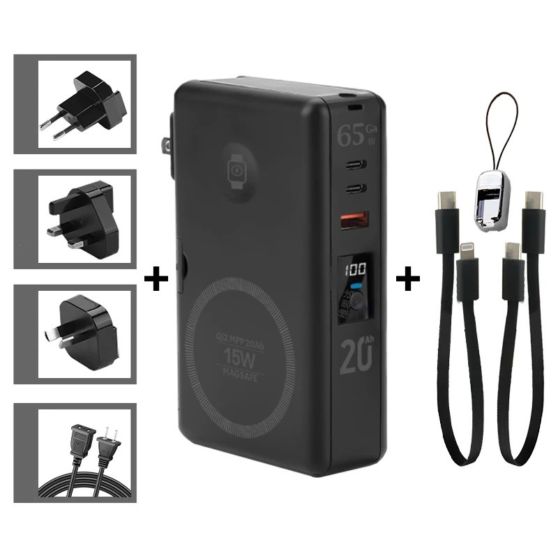 Portable Charger 20000Mah - 65W GaN USB C Charger Power