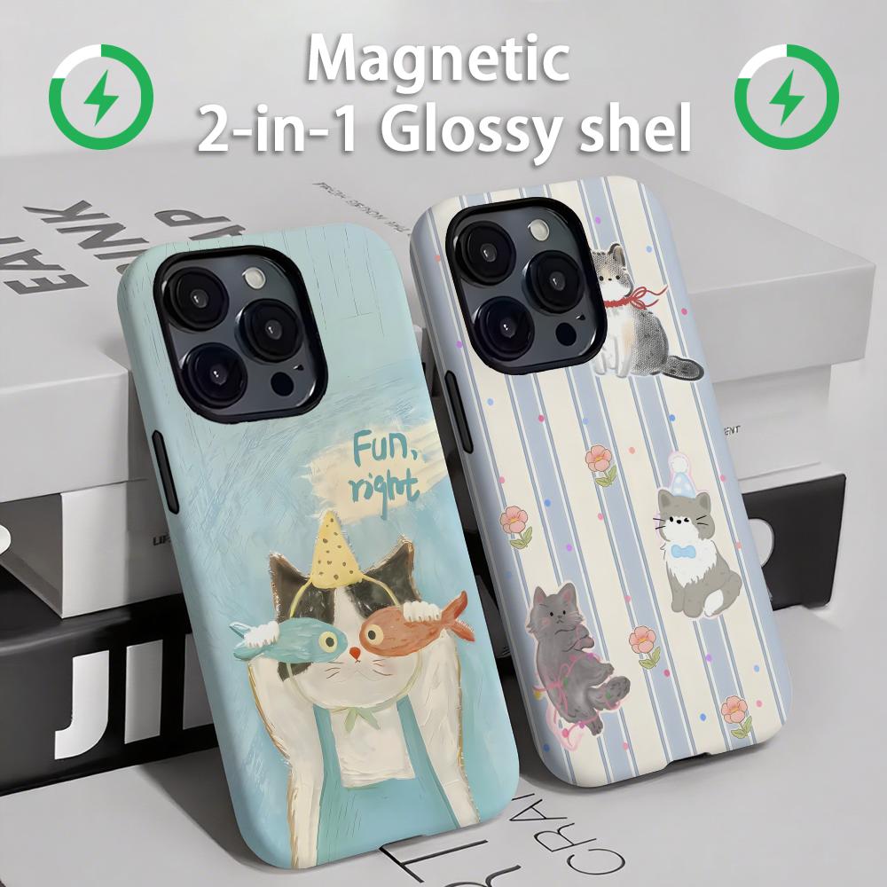 Phone Accessories Magnetic - Cute cats and dogs Phone Case