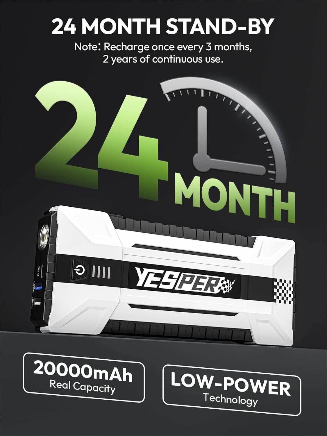 YEPSER YJS20 3000A Peak 12V Ca - огляд і ціна Portable Charger 20000Mah