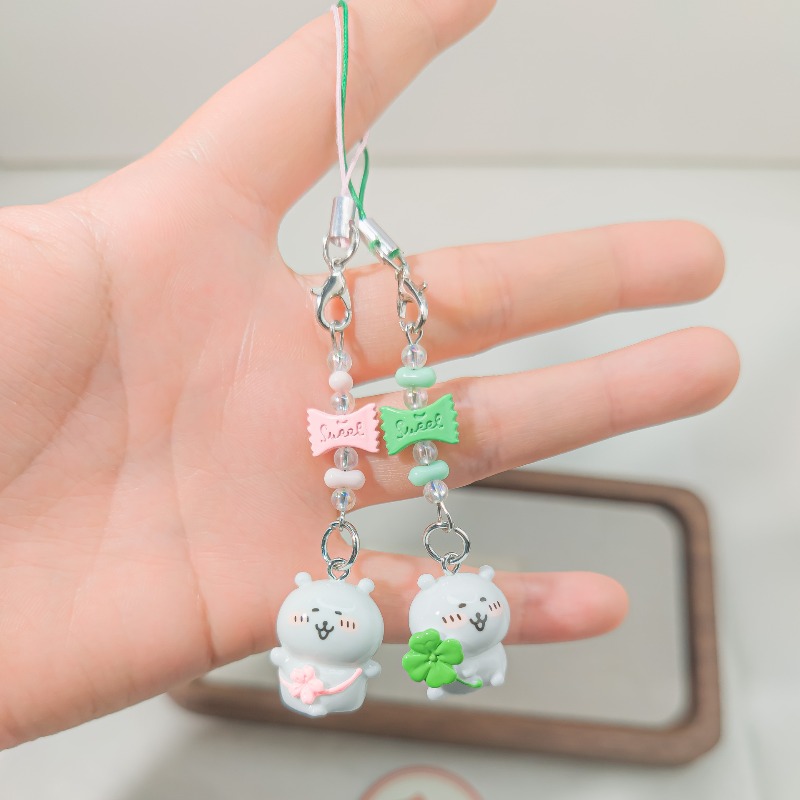 Cute Beaded Phone Strap Pink G - огляд і ціна Phone Accessories Beads