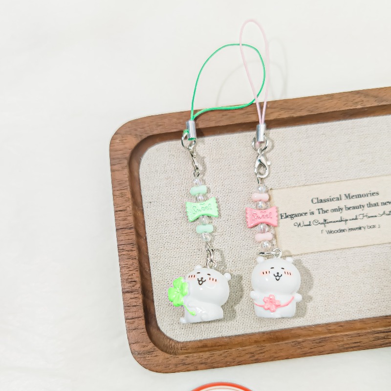 Cute Beaded Phone Strap Pink G - огляд і ціна Phone Accessories Beads