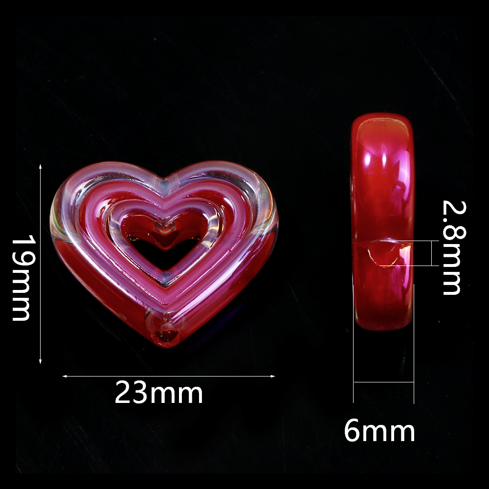10pcs Transparent Heart Vertic - огляд і ціна Phone Accessories Beads