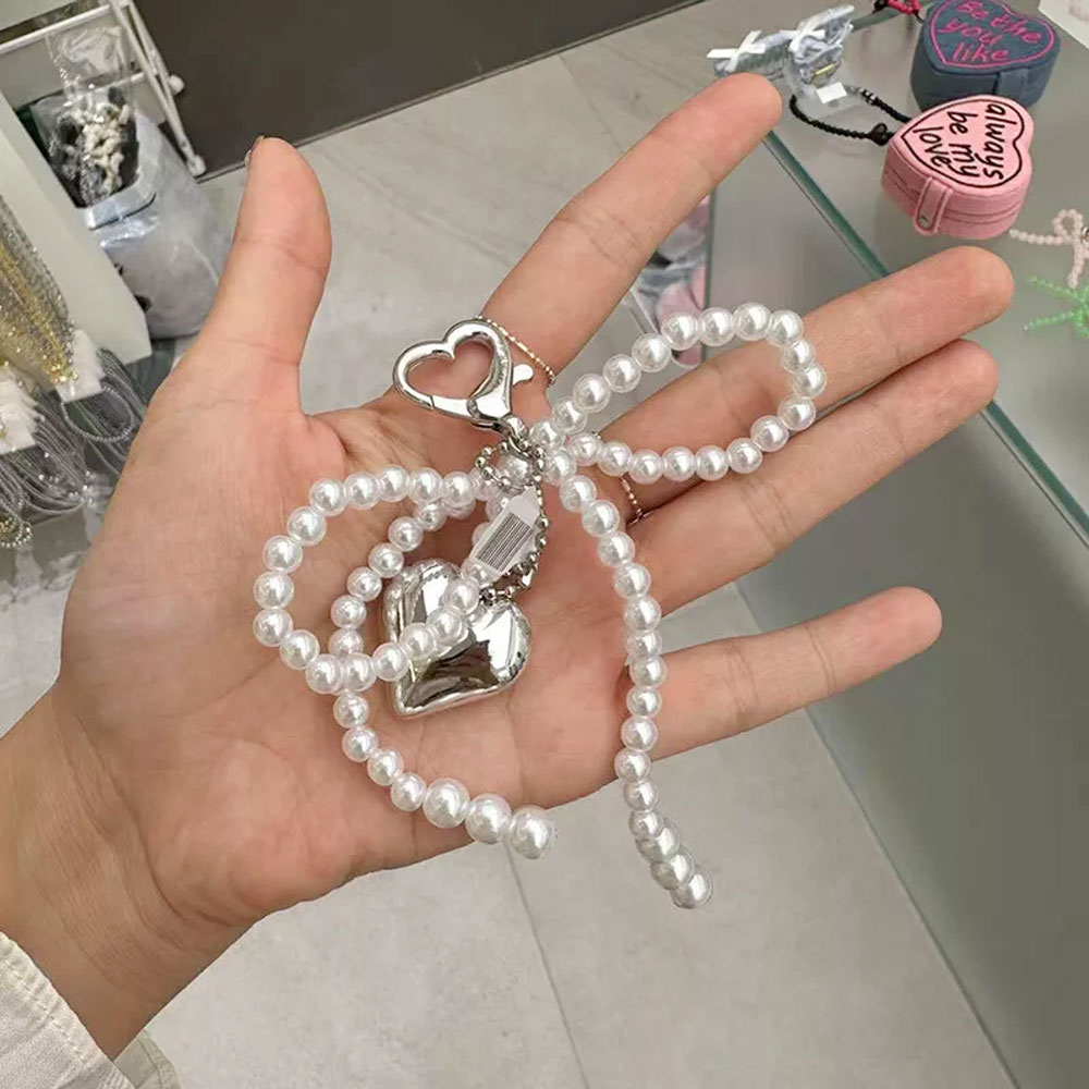Korean Cute Bow Pearl Phone Pe - огляд і ціна Phone Accessories Beads