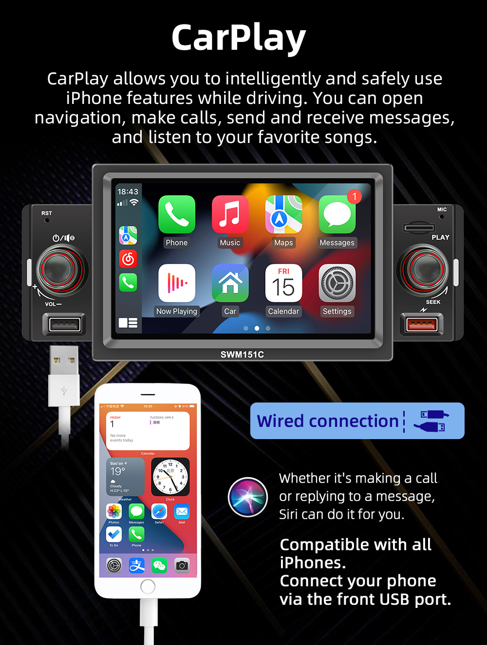 1Din Car Radio Multimedia Carp - огляд і ціна Phone Accessories Display Board
